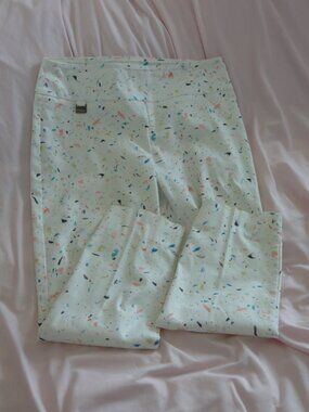 Lisette L Montreal White Terrazzo Print Crop Pants Style 33855 Size 8